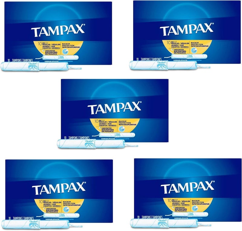 Tampax تامباكس تامبونز امتصاص عادي - 10 قطعة، عبوة من 5 - Image 1